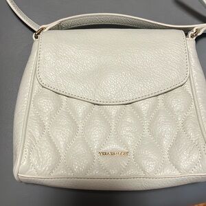 Vera Bradly Sarah leather crossbody purse. White quilted leather. New